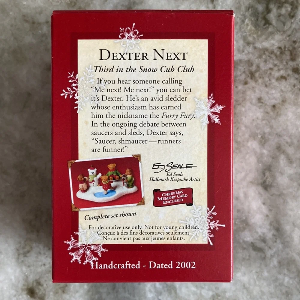 NEW Hallmark Ornament “Dexter Next: third in the snow cub club collection”